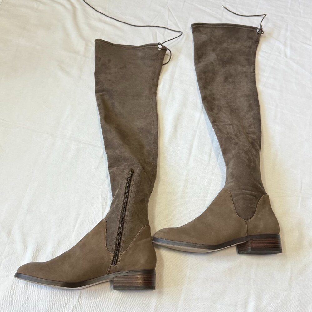 Sole Society Ravena Over-the-Knee Boots - Mushroom Flocked - Size 7.5 - Picture 4 of 10